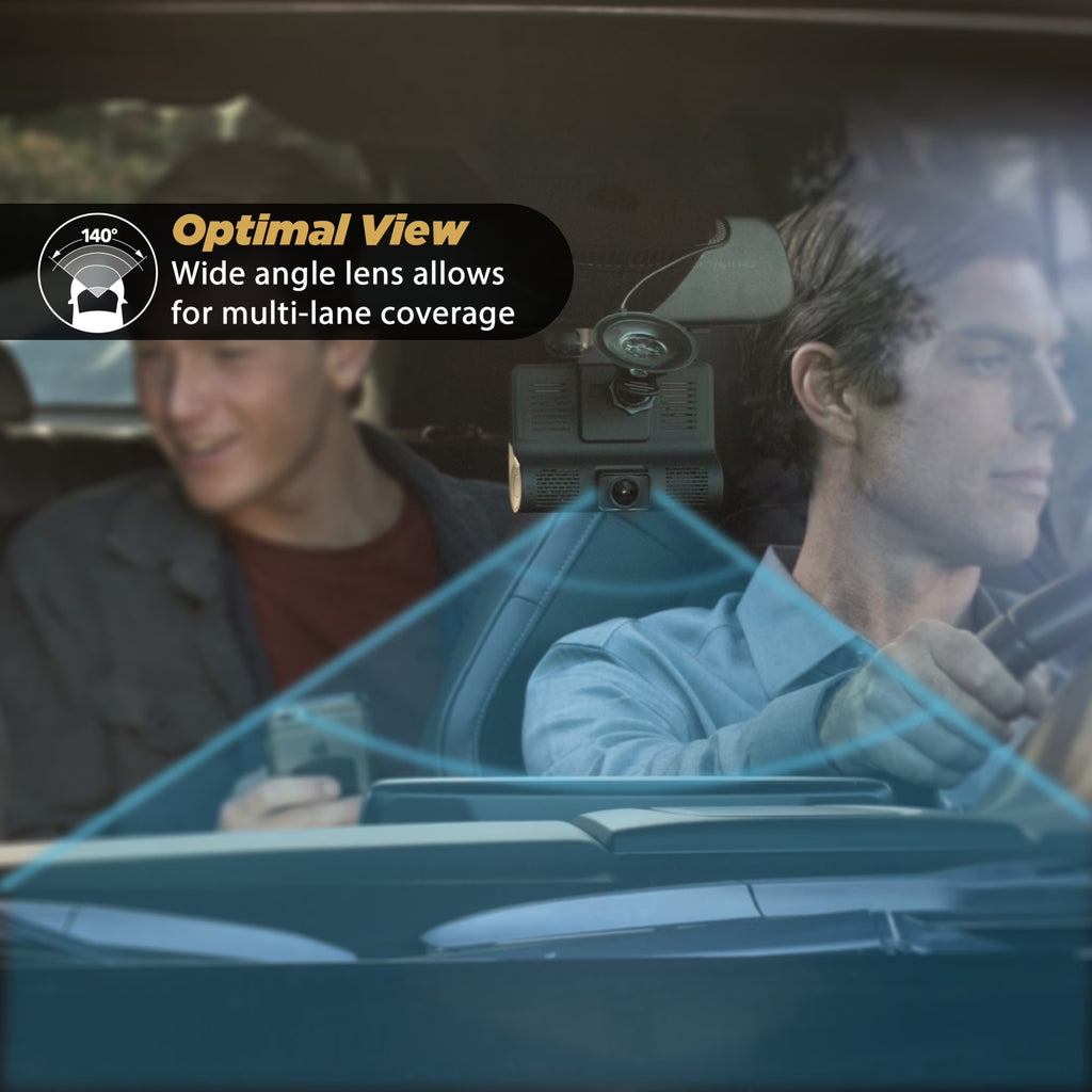 DDVR2XFHD-SP1 HD DVR Dual Front & Rear Facing Lens Suction Cup Dash Camera