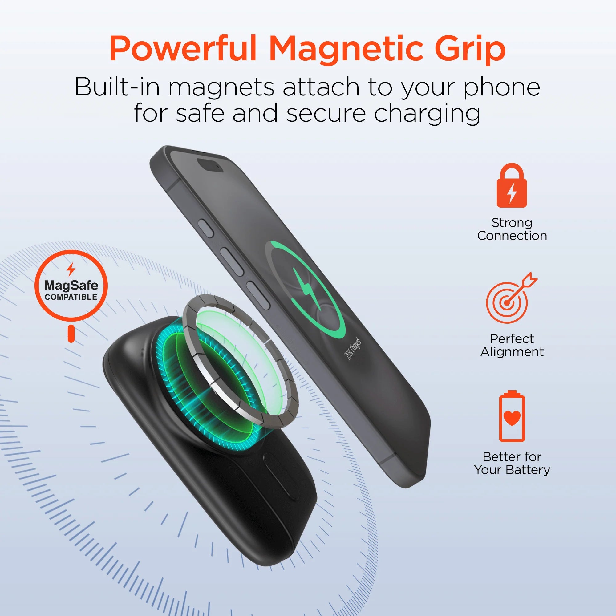Hypergear Mag Grip Go 5000Mah Wireless Power Bank